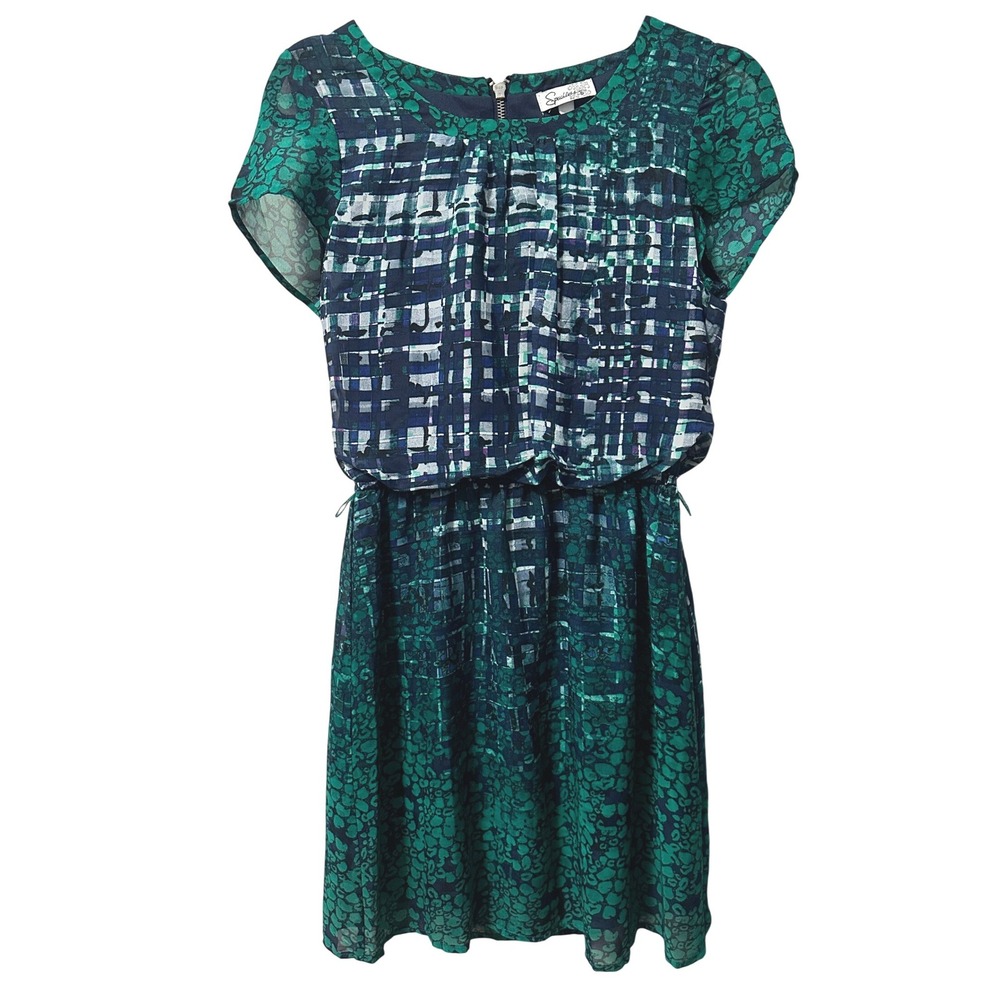 Speechless Abstract Leopard Animal Mini Dress Cap Sleeve Cocktail Party Summer